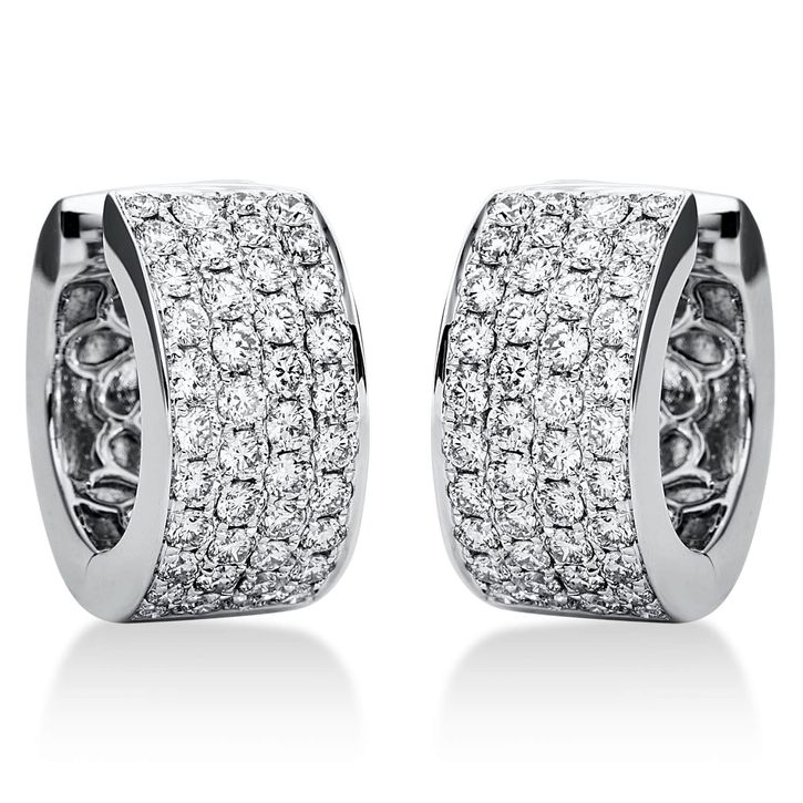 Creolen 750 Weißgold 84 Brillanten 1.41ct B 15.9mm
