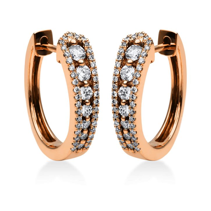 Creolen 750 Rotgold 88 Brillanten 0.55ct B 4.5mm