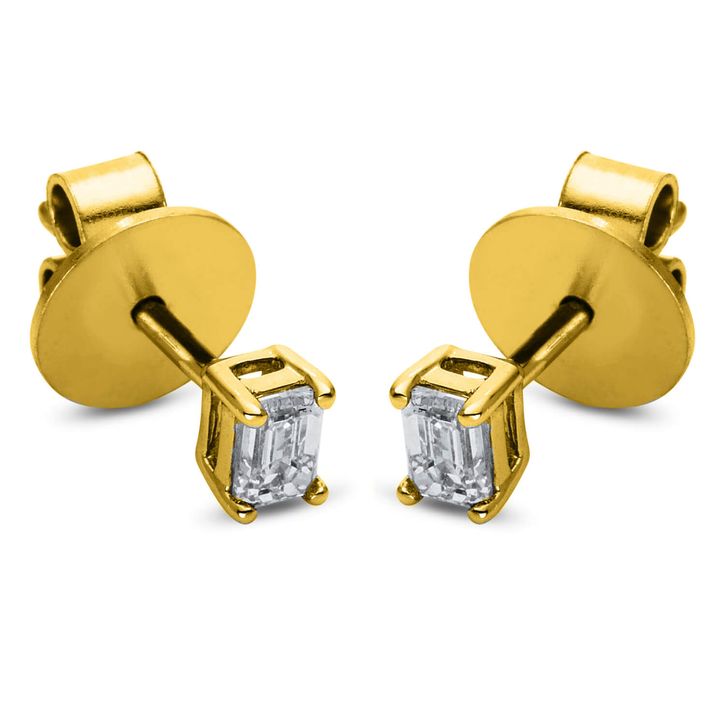 Ohrstecker 750 Gelbgold 2 Diamanten 0.3ct 4er-Krappe B 2.9mm