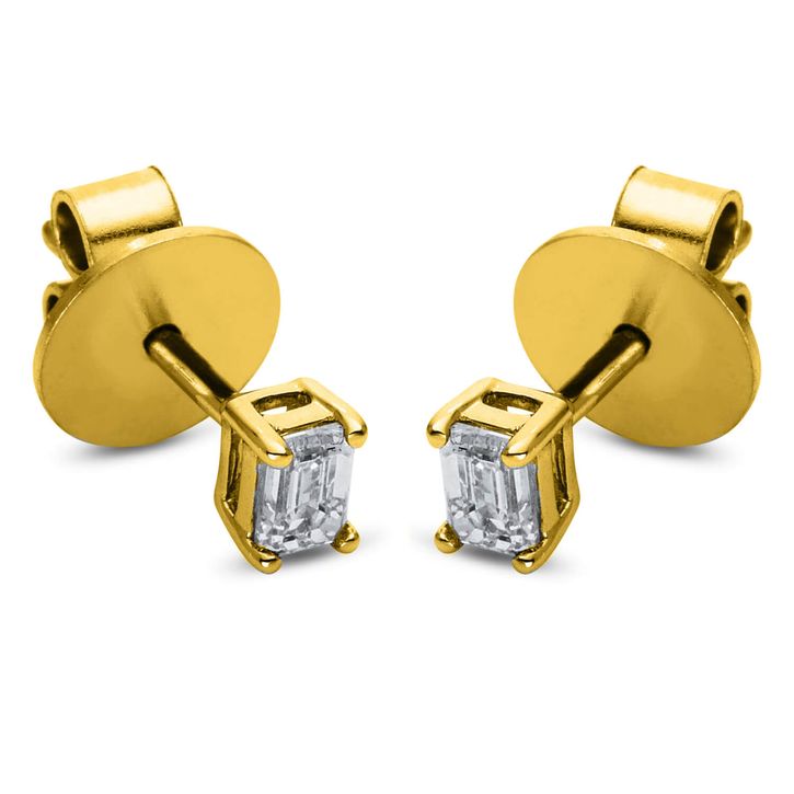 Ohrstecker 750 Gelbgold 2 Diamanten 0.3ct 4er-Krappe B 2.9mm