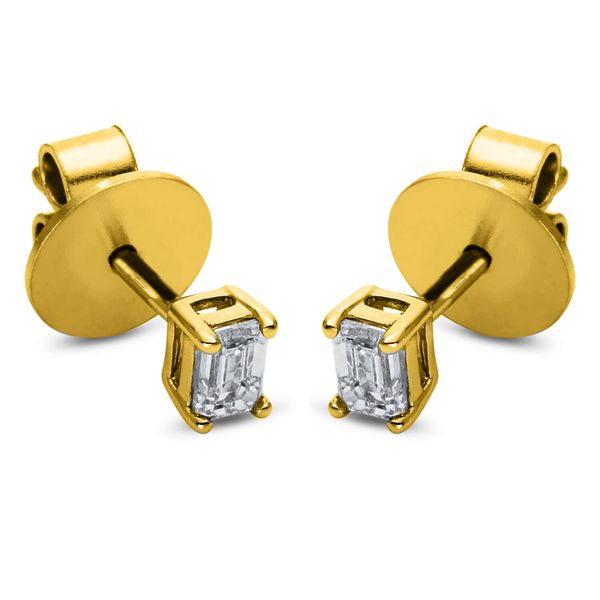 Ohrstecker 750 Gelbgold 2 Diamanten 0.3ct 4er-Krappe B 2.9mm