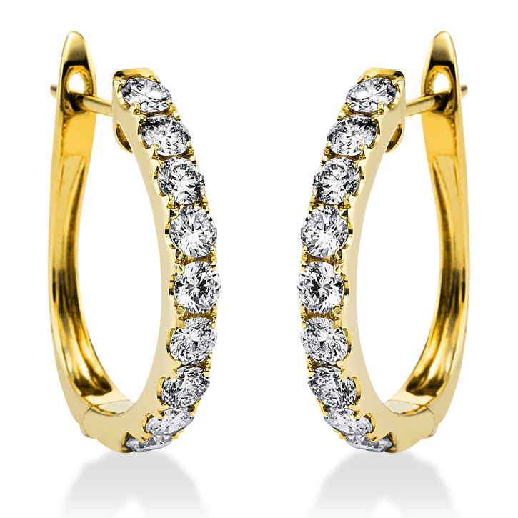 Creolen 750 Gelbgold 18 Brillanten 1.99ct B 19.2mm