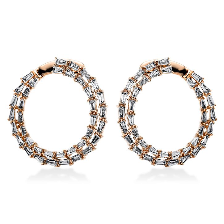 Creolen 750 Rotgold 76 Diamanten 2.39ct B 27.6mm