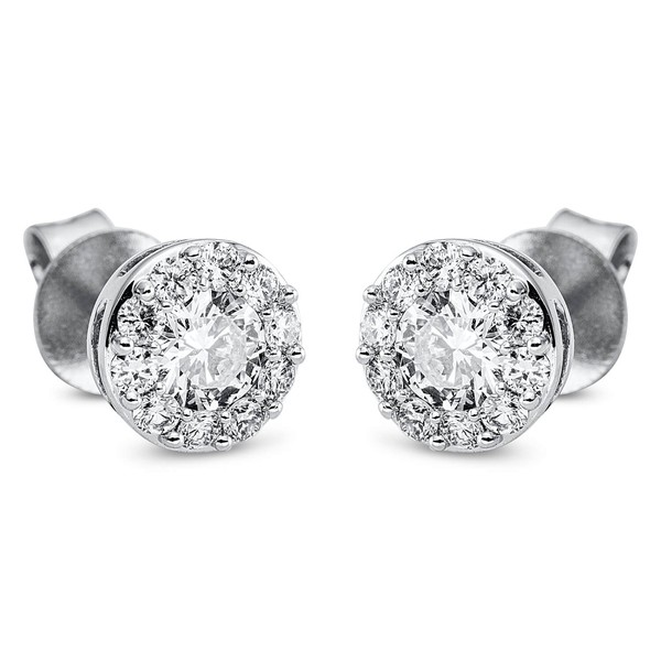 Ohrstecker 750 Weißgold 22 Brillanten 0.8ct 6.7mm