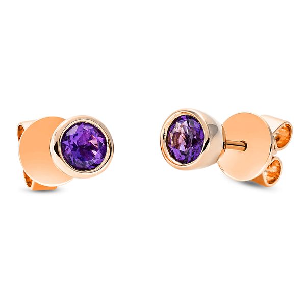 Ohrstecker 750 Rotgold 2 Amethyste 0.46ct lila Zarge 5.2mm