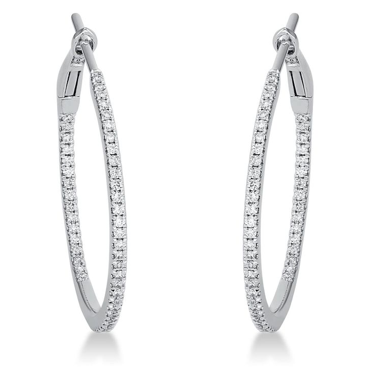 Ohrschmuck 750 Weißgold 104 Brillanten B 24.5mm