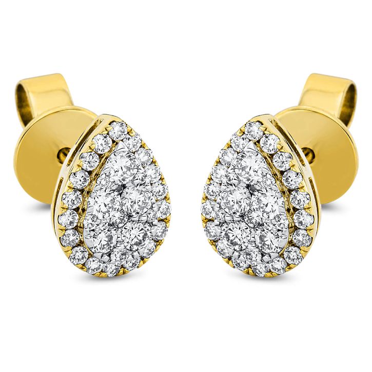 Ohrstecker 750 Gold gelb weiß 60 Brillanten B 6.6mm