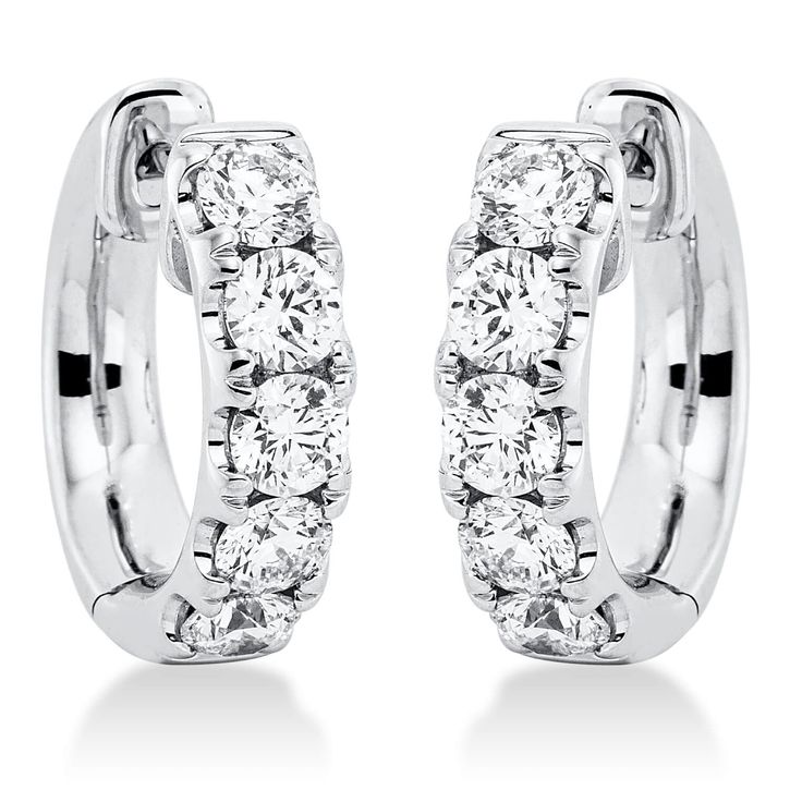 Ohrschmuck 750 Weißgold 10 Brillanten B 16.1mm