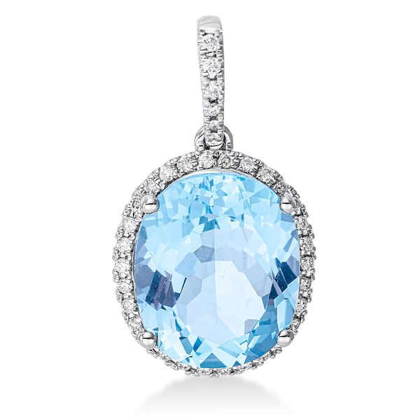 Anhänger 750 Weißgold Topas 6.2ct sky blue 0.16ct