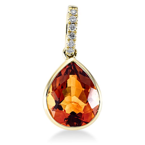 Anhänger 750 Gelbgold Citrin 2.3ct mandarin 0.04ct