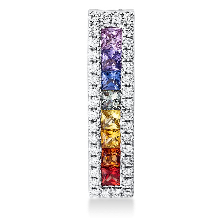 Anhänger 750 Weißgold 8 Saphire 0.54ct multicolor