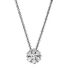 Collier aus 950 Platin 6 Brillanten 0,38ct TW-SI 1 Brillant 0,14ct TW-SI L:42cm