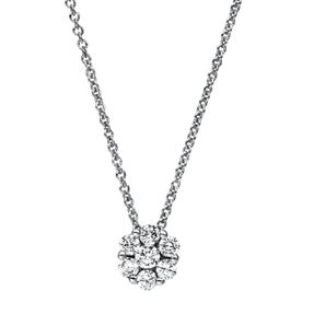 Collier aus 950 Platin 6 Brillanten 0,33ct TW-SI 1 Brillant 0,09ct TW-SI L:42cm