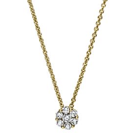 Collier aus 750 Gold Gelbgold 7 Brillanten 0,26ct TW-SI L:42cm