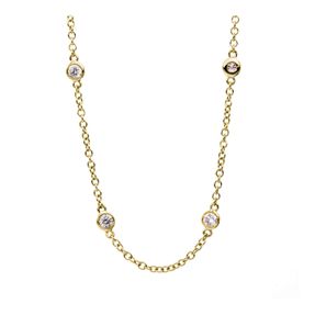 Collier aus 750 Gold Gelbgold 13 Brillanten 0,94ct TW-SI L:42cm Zarge