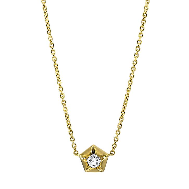 Collier Stern 750 Gelbgold Brillant 0.12ct L 45.7cm