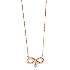 Collier Infinity aus 750 Gold Rotgold Brillant 0,1ct TW-SI L:42cm