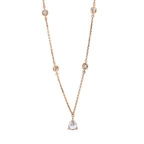 Collier aus 750 Gold Rotgold 5 Diamanten 0,66ct TW-SI L:42cm