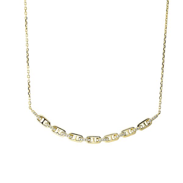 Collier 750 Gelbgold 40 Brillanten 0.16ct L 45.7cm