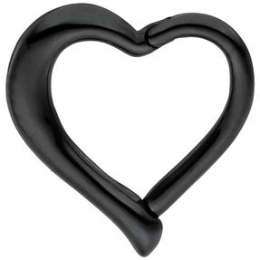 Piercing Segmentring Herz klappbar Edelstahl schwarz lackiert Körperschmuck