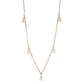 Collier aus 750 Gold Rotgold 10 Diamanten 0,55ct TW-SI L:42cm