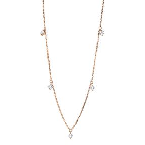 Collier aus 750 Gold Rotgold 5 Brillanten 0,39ct TW-SI L:42cm