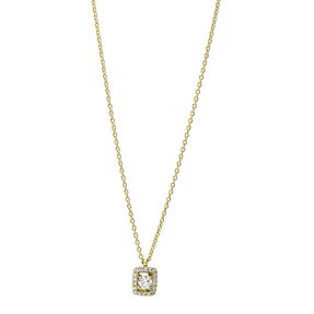 Collier aus 750 Gold Gelbgold 19 Brillanten 0,13ct TW-SI L:42cm