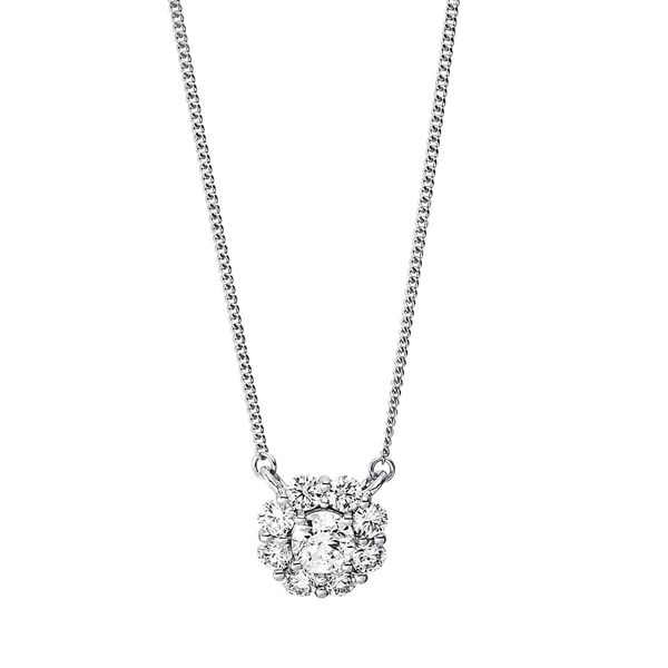 Collier 750 Weißgold 9 Brillanten 0.75ct