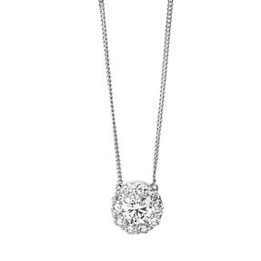 Collier aus 750 Gold Weißgold 11 Diamanten 0,8ct TW-SI L:43cm