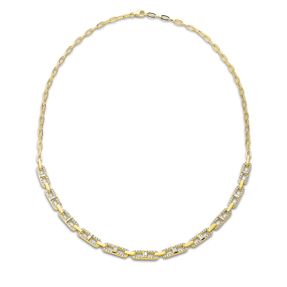 Collier aus 750 Gold Gelbgold 187 Diamanten 1,69ct TW-SI L:45cm