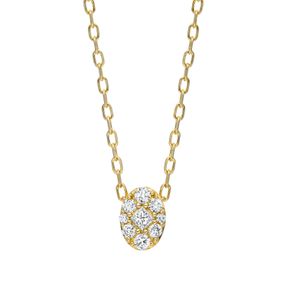 Collier aus 750 Gold Gelbgold 9 Diamanten 0,13ct TW-SI L:45,7cm