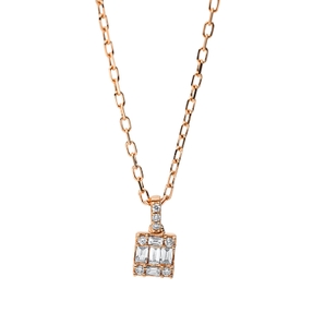 Collier aus 750 Gold Rotgold 12 Diamanten 0,1ct L:45,7cm