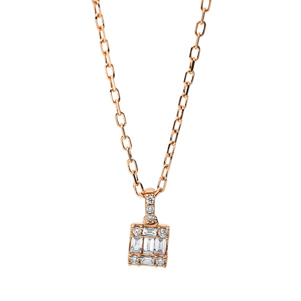 Collier 750 Rotgold 12 Brillanten 0.1ct L 42-45.7cm