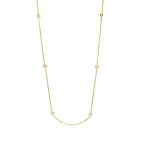 Collier aus 750 Gold Gelbgold 10 Brillanten 0,39ct TW-SI L:44,1cm