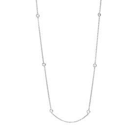 Collier aus 750 Gold Weißgold 10 Brillanten 0,39ct TW-SI L:44,1cm