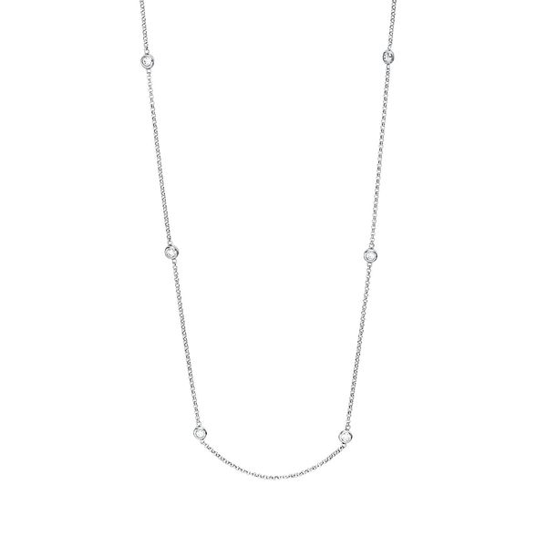 Collier 750 Weißgold 10 Brillanten 0.39ct L 42.5-44.1cm