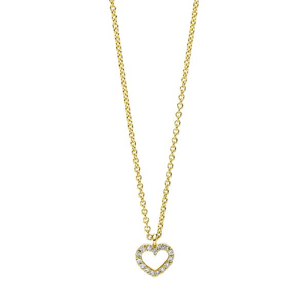 Collier Herz 750 Gelbgold 15 Brillanten