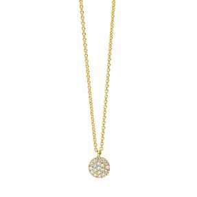 Pavé Collier aus 750 Gold Gelbgold 19 Brillanten 0,09ct TW-SI L:42cm