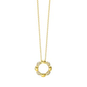 Collier aus 750 Gold Gelbgold 32 Brillanten 0,13ct TW-SI L:42cm