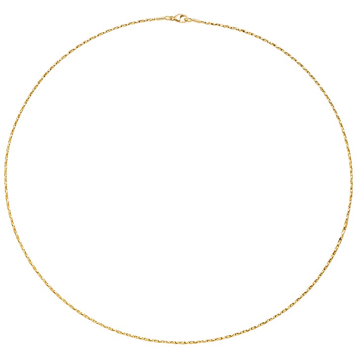 1,0mm Halsreif diamantiert aus 750 Gelbgold 42cm