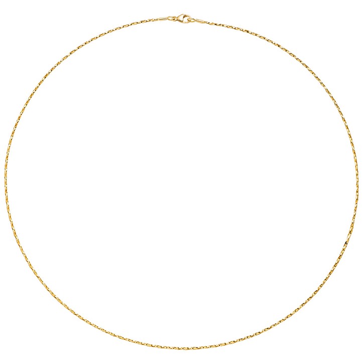 1,0mm Halsreif diamantiert aus 750 Gelbgold 42cm