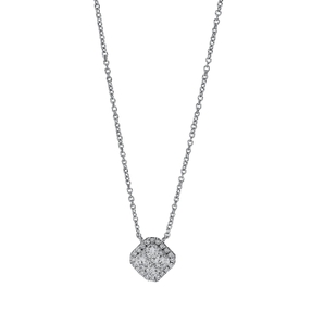 Collier aus 750 Gold Weißgold 29 Diamanten 0,45ct TW-SI L:45,7cm