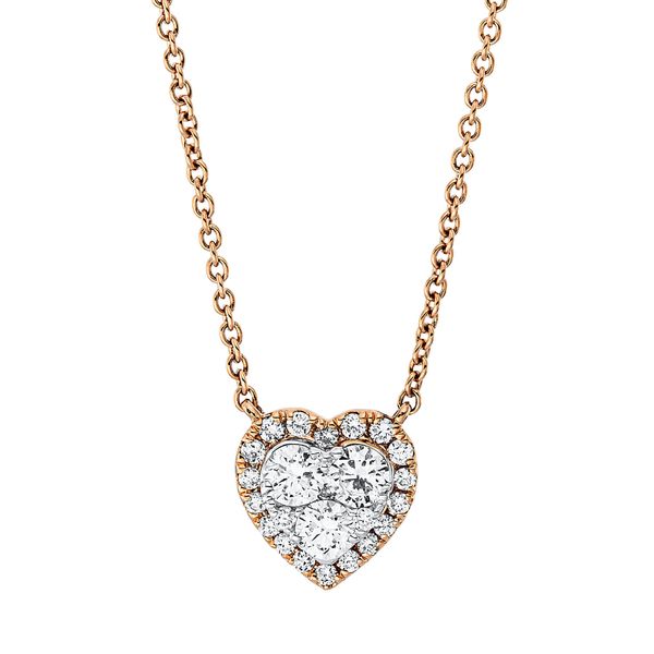 Collier 750 Gold weiß rot 24 Brillanten 0.46ct B 8.8mm L 40-45.7cm