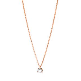 Solitaire Collier aus 750 Gold Rotgold Brillant 0,27ct TW-SI L:45cm