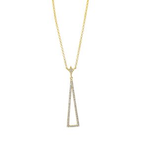 Collier Dreieck aus 750 Gold Gelbgold 67 Diamanten 0,19ct W-SI L:45,7cm