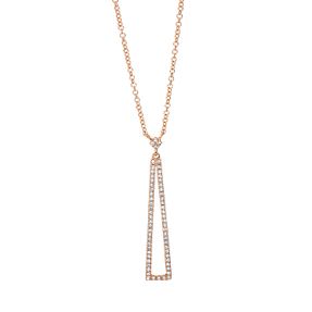 Collier Dreieck aus 750 Gold Rotgold 61 Diamanten 0,19ct W-SI L:45,7cm