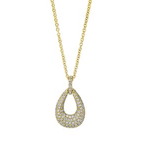 Pavé Collier aus 750 Gold Gelbgold 101 Brillanten 0,38ct TW-SI L:45cm