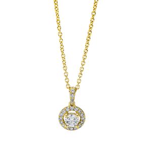 Collier aus 750 Gold Gelbgold 21 Diamanten 0,3ct TW-SI L:45cm