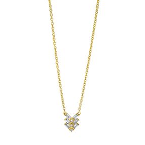 Collier aus 750 Gold Gelbgold 9 Diamanten 0,12ct TW-SI L:45cm