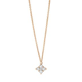 Collier aus 750 Rotgold 4 Brillanten 0,26ct TW-SI 1 Brillant 0,02ct TW-SI L:45cm